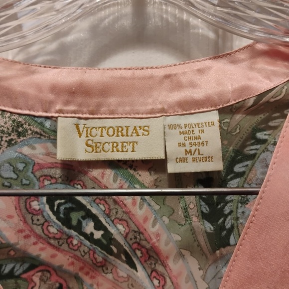 Vintage Gold Label Victoria Secret Floral Robe Button Up Oversized Size M/L - Picture 5 of 6